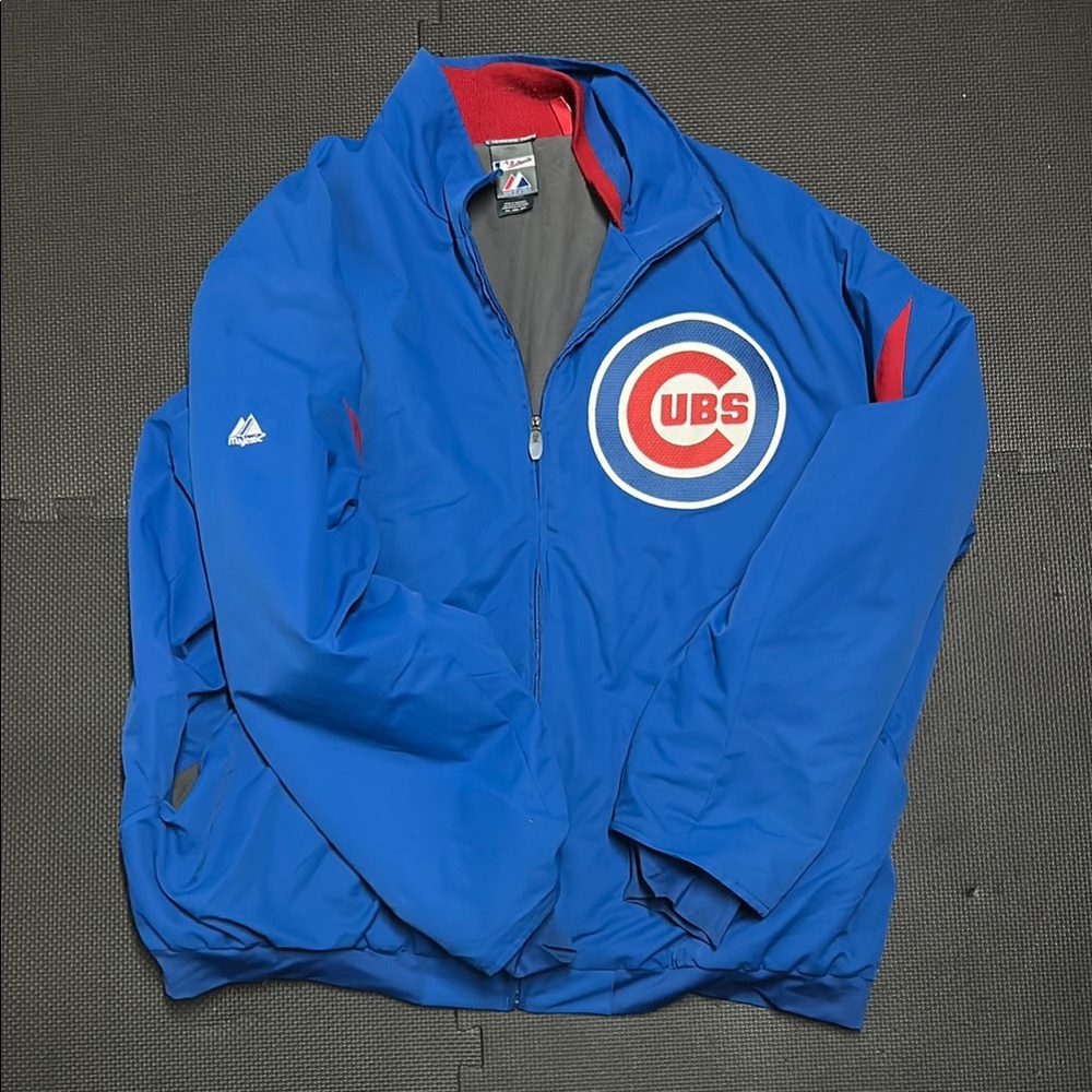 Majestic Blue Cubs Logo Jacket